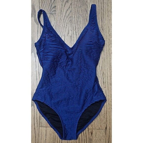 Gottex Ribbed Tummy Control Slimming Shaping One Piece Swimsuit Women's  Size 8 - Picture 2 of 4
